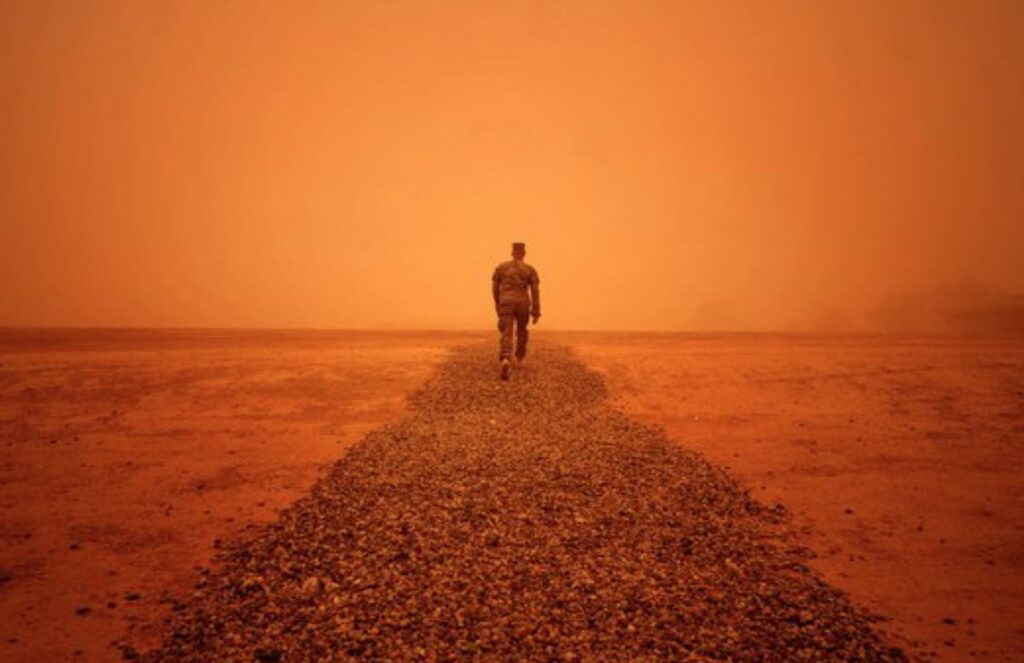 Dont be brave and walk out into a sandstorm